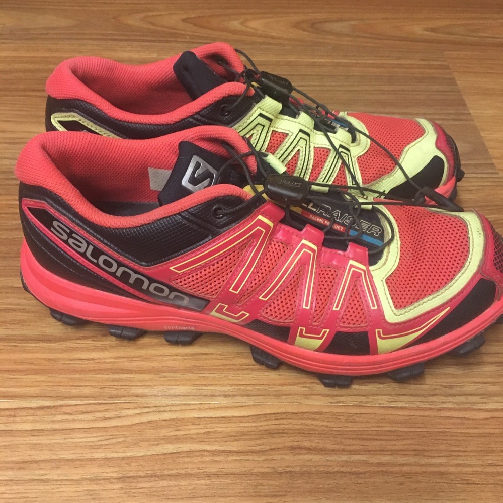 Salomon Fellraiser Black Red Hiking Trainers Gym Comfort Women's Size 8.5 - Picture 4 of 16
